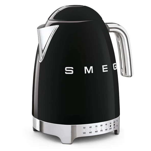 SMEG 7Cup Değişken Sıcaklık Elektrikli Su - Gelişmiş Teknoloji ile Retro Stil Estetik - Paslanmaz Çelik, 1400W, 120V, 360° Swivel Base, Keep Warm Function (Black) ürün görseli 1