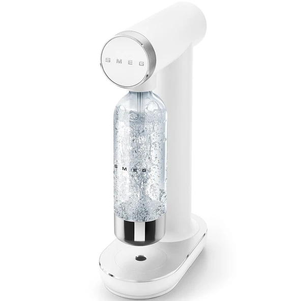 Smeg, SKC01WHM köpük regülatörlü ve damlama tepsili maden suyu yapıcı, 800 ml şişe, CO₂ silindiri dahil değil, mat beyaz ürün görseli 1
