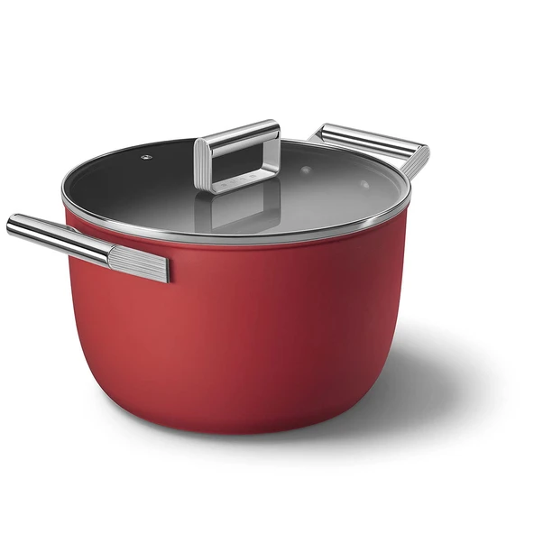 Smeg Red 8-Quart 10Inch Casserole Dish with Lid ürün görseli 1