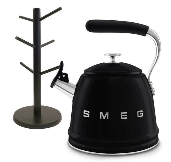 SMEG 50s Retro Style Whistling Su & divvi! Mug Tree Sche - Black ürün görseli 1