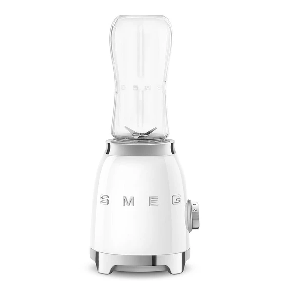 Smeg, kompakt masa mikseri PBF01WHEU, 2 hız seviyeli, motor sigortası, 2 x 600 ml şişe dahil, kaymaz taban, entegre kablo sarıcı, 300W, beyaz ürün görseli 1