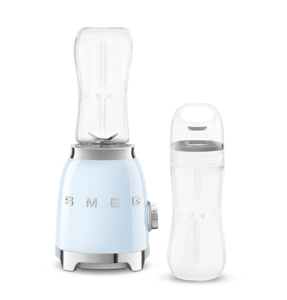 SMEG 50s Retro Style Personal Blender with Backlit Knob and Two 600 ML Honda Free şişe PBF01PBUS Pastel Blue ürün görseli 1