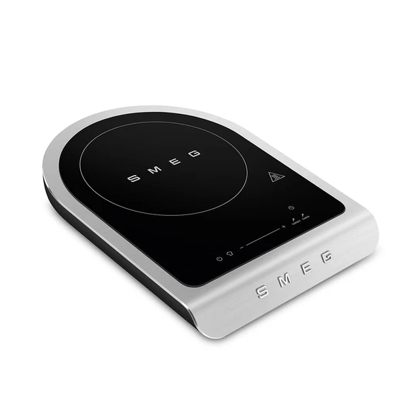 Smeg, portatif indüksiyonlu ocak PIC01BLMEU, ızgara, kızartma ve sıcak tutma programları, 9 güç seviyesi, güçlendirme fonksiyonu, aksesuarlar dahil, 2100 W güç, siyah ürün görseli 1
