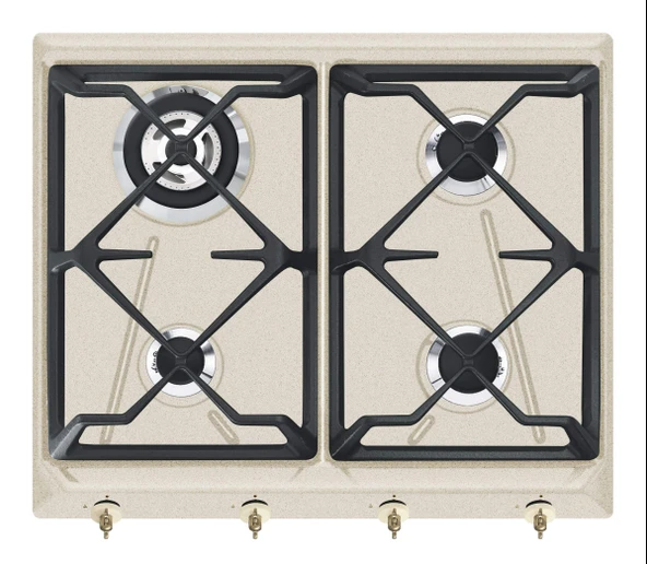 SMEG gazlı ocak COLONIALE - SRV864AVOGH2, açık kahverengi/siyah ürün görseli 1