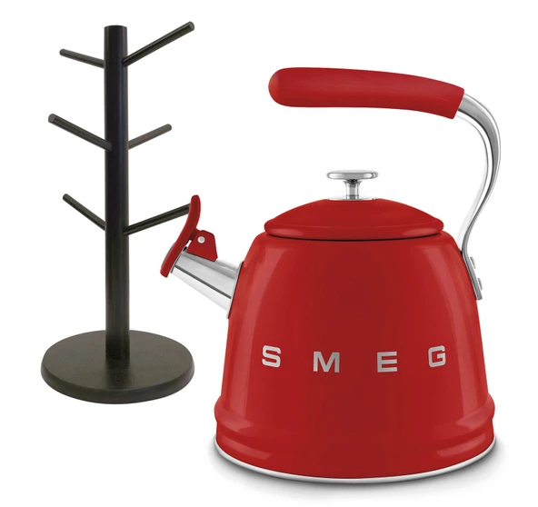SMEG 50s Retro Style Whistling Su & divvi! Mug Tree Sche - Red ürün görseli 1