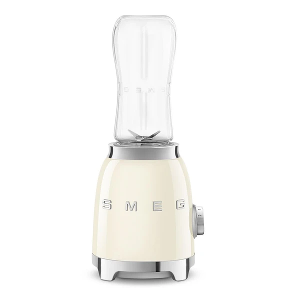 Smeg, kompakt masa mikseri PBF01CREU, 2 hız seviyeli, motor sigortası, 2 x 600 ml şişe dahil, kaymaz taban, entegre kablo sarıcı, 300W, krem ürün görseli 1