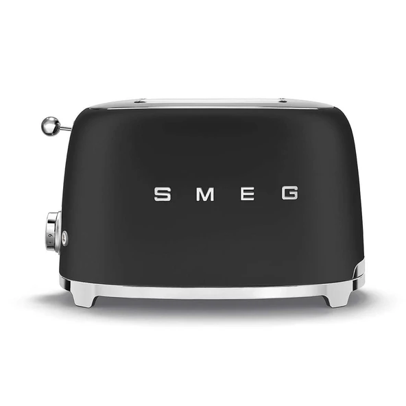 Smeg, 2x2 TSF01BLMEU ekmek kızartma makinesi, 2 dilim için 2 yuva, 6 yaldız seviyesi, ısıtma fonksiyonu, buz çözme ve simit fonksiyonu, toplama çekmecesi, 950W, mat siyah ürün görseli 1