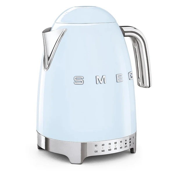 SMEG 7Cup Değişken Sıcaklık Elektrikli Su - Gelişmiş Teknoloji ile Retro Stil Estetik - Paslanmaz Çelik, 1400W, 120V, 360° Swivel Base, Keep Warm Function (Pastel Blue) ürün görseli 1