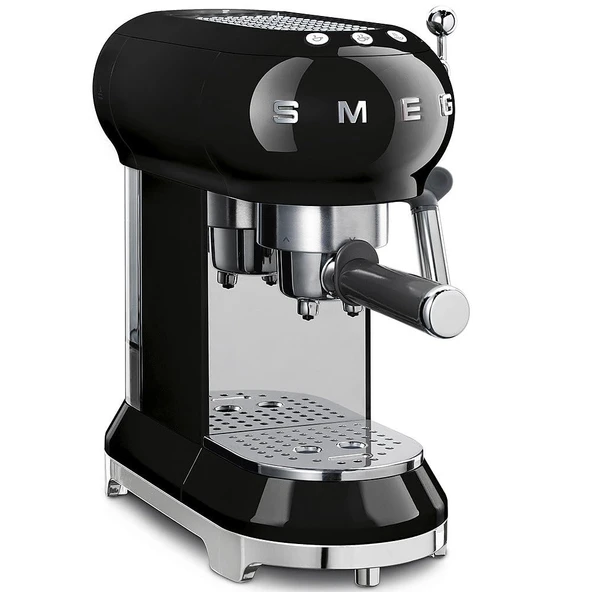 Smeg, ECF01BLEU Manuel Espresso makinesi, cappuccino sistemi, termoblok, geniş fincan haznesi ve çift kahve fonksiyonu, 1 litre su deposu, kompakt boyutlar, 1350W, siyah ürün görseli 1