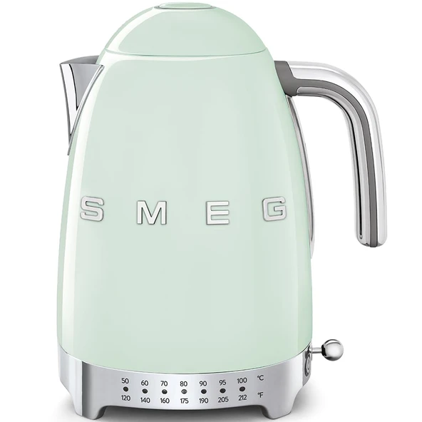 SMEG 7Cup Değişken Sıcaklık Elektrikli Su - Gelişmiş Teknoloji ile Retro Stil Estetik - Paslanmaz Çelik, 1400W, 120V, 360° Swivel Base, Keep Warm Function (Pastel Green) ürün görseli 1