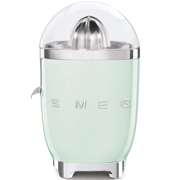 Smeg, CJF01PGEU Elektrikli Narenciye Sıkacağı, Manuel Pres, Damlatmaz Borulu ve Üniversal Koni, Kaymaz Taban, Entegre Kablo Makarası, 70W, Pastel Yeşil ürün görseli 1