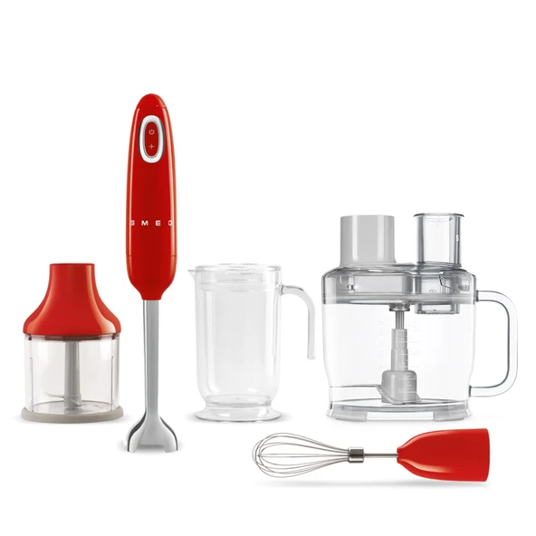 KOBİG Hand Blender & Food Processor Sche – HBF03 with HBFP11 Atament – Retro Style, 350W Motor, Değişken Hız, TritanTM Renew Bowl, 5-in-1 Fonksiyonellik, Red ürün görseli 1