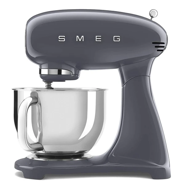 Smeg, SMF03GREU mutfak robotu, 10 hız seviyesi, planet mikser, emniyet kapatmalı, 2 çırpma teli, paslanmaz çelik bilyeli sap, 800 W, gri ürün görseli 1