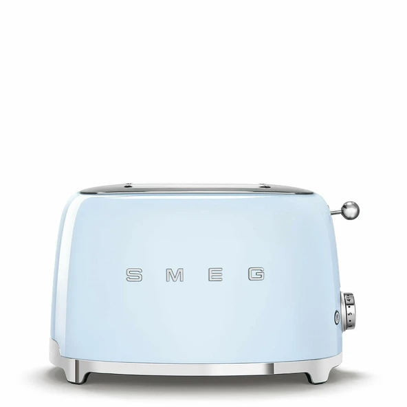 Smeg, 2x2 TSF01PBEU ekmek kızartma makinesi, 2 dilim için 2 yuva, 6 yaldız seviyesi, ısıtma fonksiyonu, buz çözme ve simit fonksiyonu, toplama çekmecesi, 950W, pastel mavi ürün görseli 1