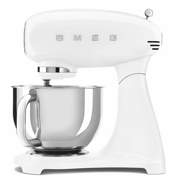 SMEG SMF03 Stand Mixer - 5 Qt Tilt-Head Mixer ile paslanmaz çelik Bowl, 10 Hız, Retro 50s Vintage Style – White ürün görseli 1