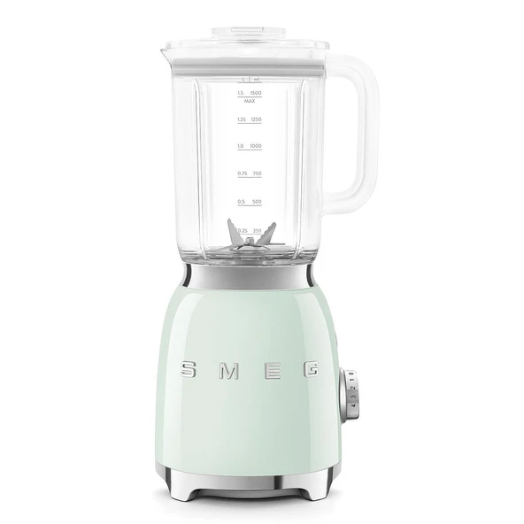 Smeg, stand mikseri BLF03PGEU 1,5 L, 4 hız ayarı, 4 smoothie fonksiyonu, yeşil smoothie, buz kırıcı ve kendi kendini temizleme, motor bloğu ve entegre kablo makarası, 800 W, pastel yeşil ürün görseli 1