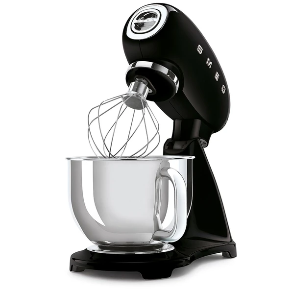 SMEG SMF03 Stand Mixer – 5 Qt Tilt-Head Mixer paslanmaz Steel Bowl, 10 Hız, Retro 50s Vintage Style – Black Style – Black Style – Black Style – Black ürün görseli 1