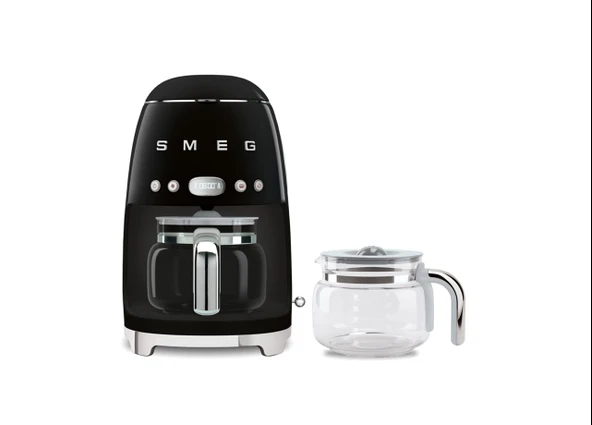 Smeg 50s Retro Drip Coffee Maker with Extra Glass Carafe (Black) ürün görseli 1
