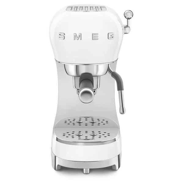Smeg, espresso kahve makinesi ECF02WHEU, cappuccino buhar fonksiyonu, termoblok, geniş fincan haznesi ve ikili kahve fonksiyonu, 1 L su deposu, kullanıcı dostu işletim sistemi, 1350 W, beyaz ürün görseli 1