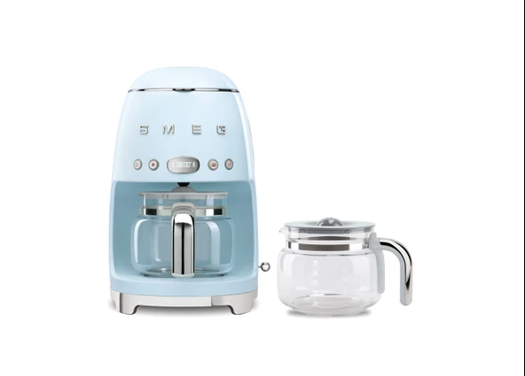 Smeg 50s Retro Drip Coffee Maker with Extra Glass Carafe (Pastel Blue) ürün görseli 1