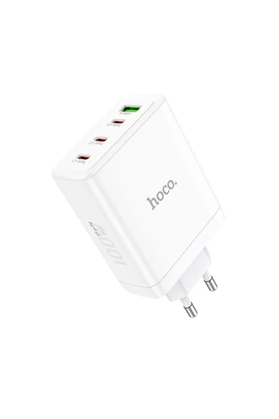 PD 100 Watt 3 Adet Type-C 1 Adet USB Şarj Aleti - Beyaz ürün görseli 1