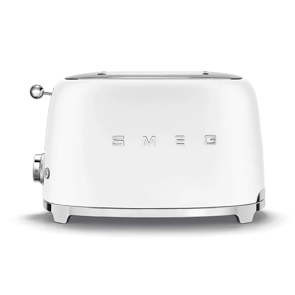 Smeg, 2x2 TSF01WHMEU ekmek kızartma makinesi, 2 dilim için 2 yuva, 6 yaldız seviyesi, ısıtma fonksiyonu, buz çözme ve simit fonksiyonu, toplama çekmecesi, 950W, mat beyaz ürün görseli 1