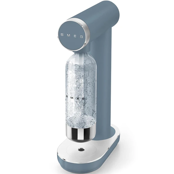 Smeg, SKC01SBM köpüklü su yapıcı, köpük regülatörlü ve damlama tepsili, 800 ml şişe, CO₂ silindiri dahil değil, fırtına mavisi mat ürün görseli 1