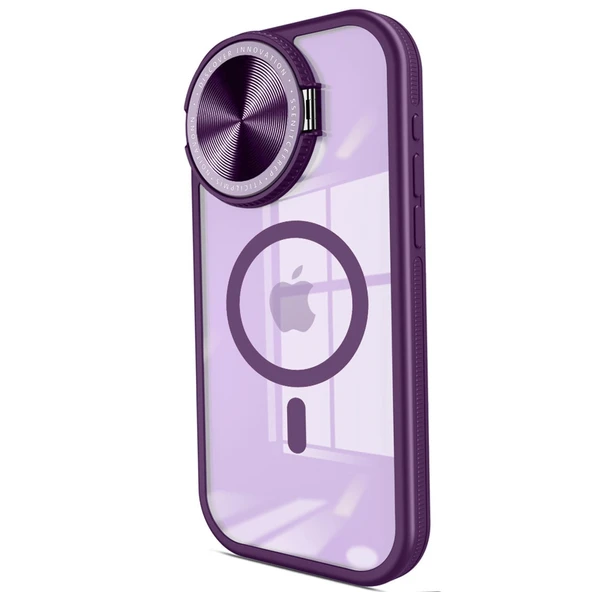 Apple İphone 14 Pro Max Kılıf Teleskop Lens Magsafe Silikon Kapak - Derin Mor ürün görseli 1