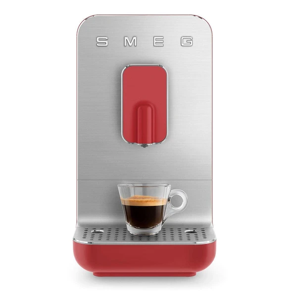 Smeg, tam otomatik kahve makinesi BCC01RDMEU, entegre öğütücü, termoblok sistemi, 1,4 l su deposu, 19 bar pompa basıncı, 1350W, parlak kırmızı ürün görseli 1