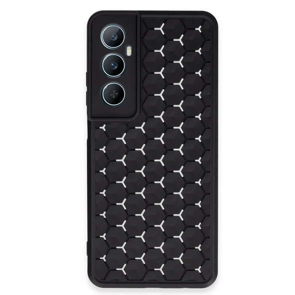 Realme C65 Kılıf Petek Silikon Kapak - Siyah ürün görseli 1