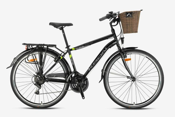 Kron TETRA MAN 3.0 - 28  City Bike - 18' - 21 Vites - V.B. - Siyah-Gri/Neon Sarı ürün görseli 1