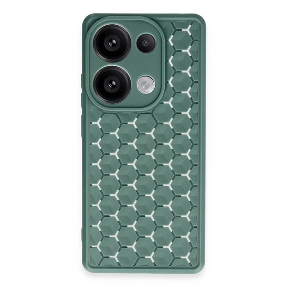 Xiaomi Redmi Note 13 Pro 4g Kılıf Petek Silikon Kapak - Koyu Yeşil ürün görseli 1