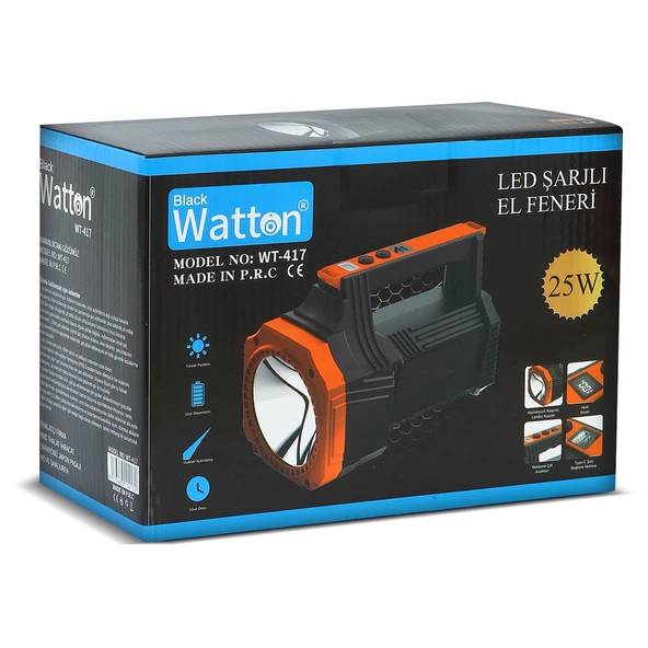 Led Şarjlı El Feneri 25W WT-417 - Resim 2