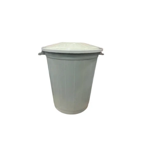 Çöp Kovası 50 Lt Çöp Kovası Kapaklı Büyük Boy Çöp Bidonu Dayanıklı Çöp Kovası - Gri ürün görseli 1
