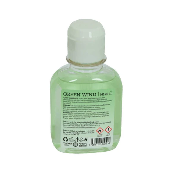 Yeşil Çaylı Kolonya Green d Eau De Cologne 80 Derece 100 ML - Resim 2