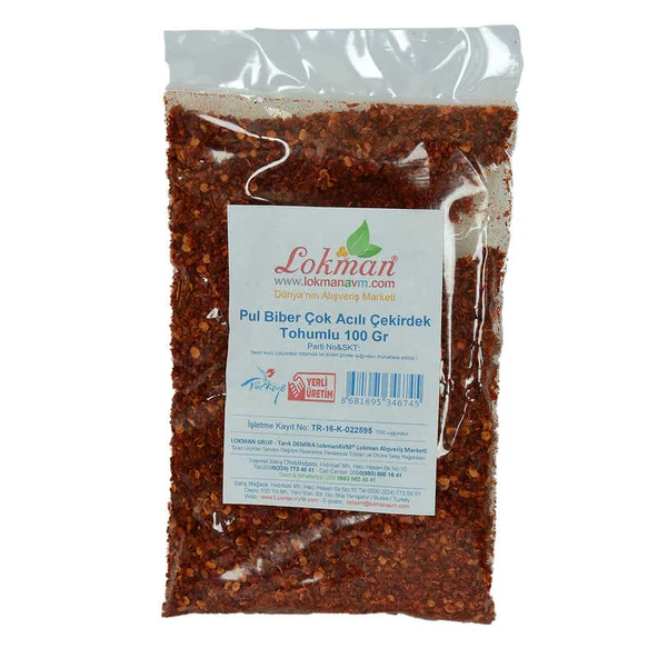 Pul Biber Çok Acılı Çekirdek lu 100 Gr Paket - Resim 2