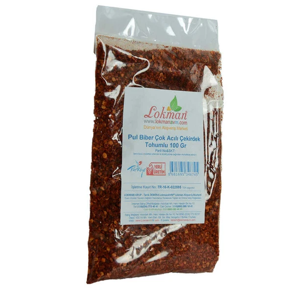 Pul Biber Çok Acılı Çekirdek lu 100 Gr Paket - Resim 3
