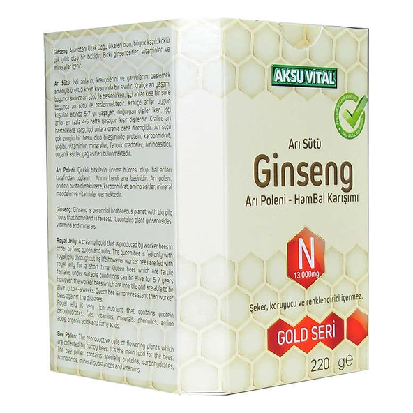 Arı Sütü Ginseng Polen Bal Karışımı 220 Gr - Resim 5