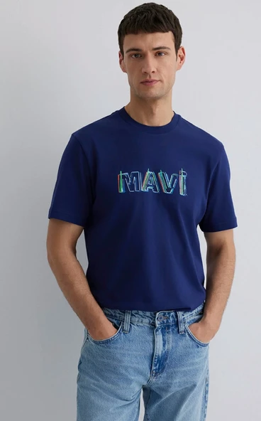 Mavi M0612587 Mavi Baskılı Tişört T-Shirt Kadın Tişört ürün görseli 1