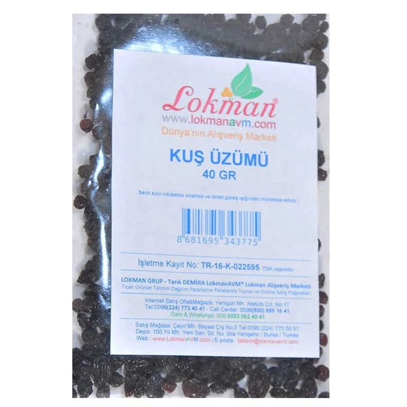 Kuş Üzümü Doğal 40 Gr Paket - Resim 2