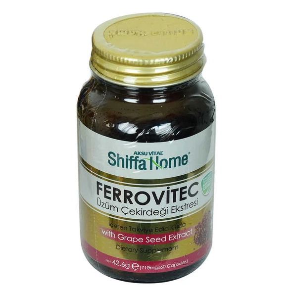Shiffa Home Ferrovitec Üzüm Çekirdeği Ekstresi Diyet Takviyesi 710 Mg x 60 ürün görseli 1