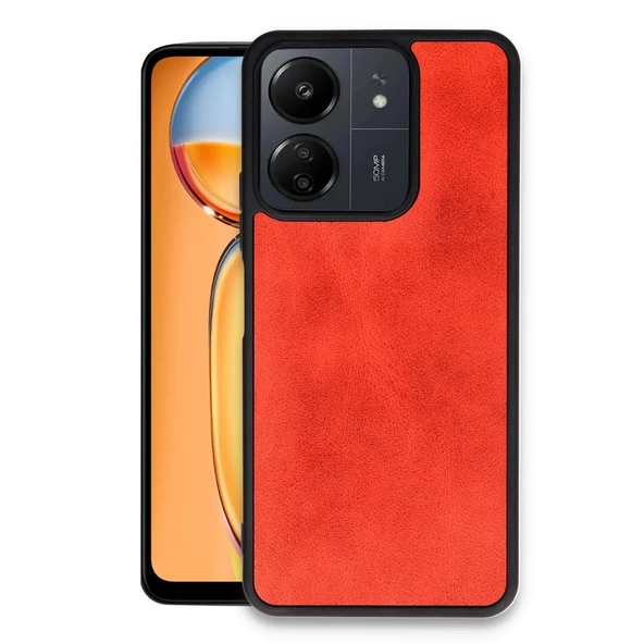 Xiaomi Redmi 13c Kılıf Aras Deri Kapak - Kırmızı ürün görseli 1