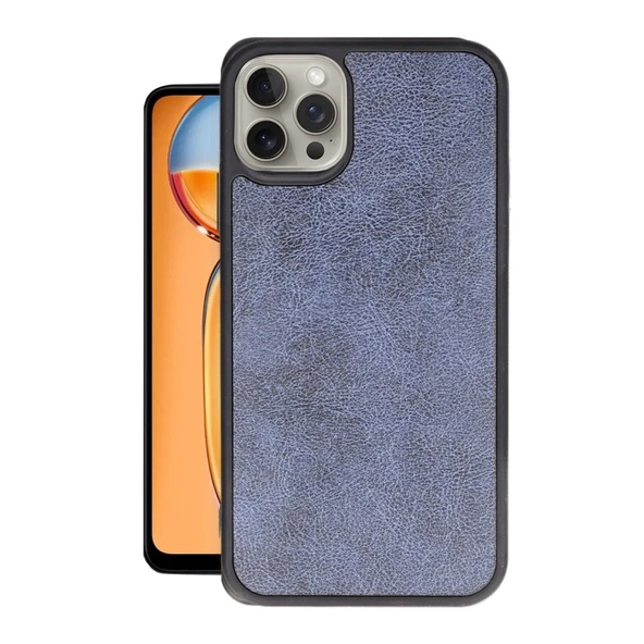 Apple İphone 15 Pro Max Kılıf Aras Deri Kapak - Lacivert ürün görseli 1