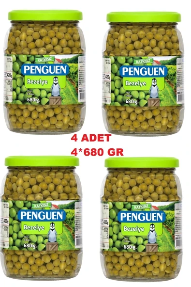 Penguen Bezelye Cam 680 ml x 4 Adet ürün görseli 1