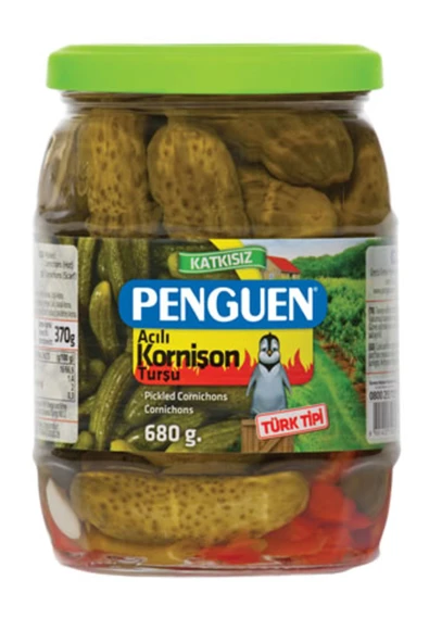 Penguen Acılı Kornişon Turşu 680 gr ürün görseli 1