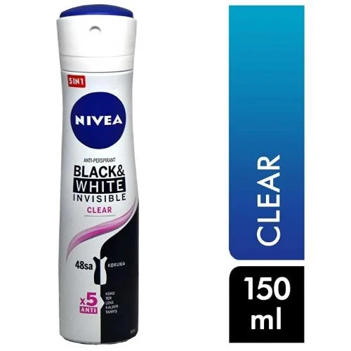 Nivea Invisible Black & White Clear Kadın Deodorant 150 Ml ürün görseli 1