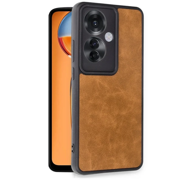 Oppo Reno 11f Kılıf Aras Deri Kapak - Taba - Resim 2