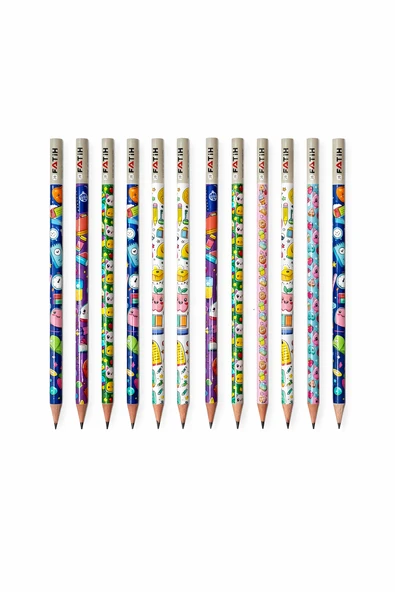 FATİH KAWAİİ DESENLİ KURŞUN KALEM 12 ADET ürün görseli 1