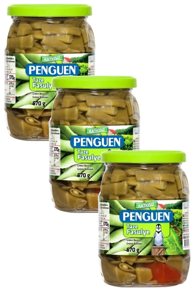 Penguen Taze Fasulye 670 gr x 3 Adet ürün görseli 1
