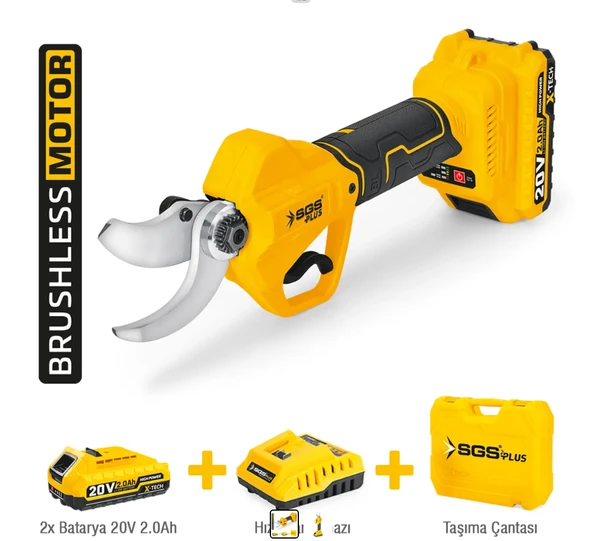 AKÜLÜ BAĞ BUDAMA MAKASI 20V 2x2.0 Ah 32 mm (KÖMÜRSÜZ MOTOR) ürün görseli 1